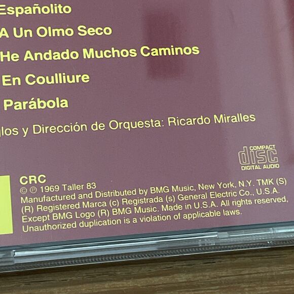 Joan Manuel Serrat: Dedicado A Antonio Machado Poeta CD BMG Latin TESTED - Picture 8 of 8